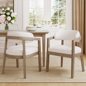 Christopher Knight Home Darien Upholstered Rubberwood Dining Chairs (Set of 2) - 1 of 4