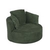 NicBex Compressible Corduroy Round Chair with Cushioned Backrest, Modern Comfy Chair for Living Room,Office,Apartment - 3 of 4