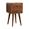 GDFStudio Newman Modern 21.65" Mango Wood Curved Nightstand with 2 Drawers - 4 of 4
