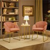 Yaheetech Set of 2 Flower Shape Velvet Armchair for Living Room, Bedroom, Pink - 2 of 4