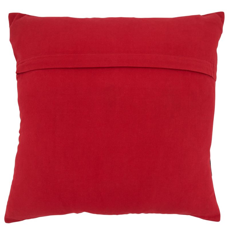 Saro Lifestyle Santa Belt Pillow - Poly Filled, 18" Square, Red, 2 of 3