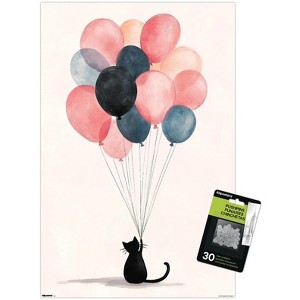 Trends International Andreas Magnusson - The Cat And The Balloons Unframed Wall Poster Prints - 1 of 4