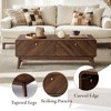 LuxenHome Mid-Century Modern Coffee Table with Storage, 47" Live Edge Columbia Walnut Engineered Wood Boho Center Accent Table Brown - 4 of 4