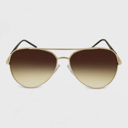 Women's Metal Aviator Sunglasses - Wild Fable™ Gold : Target