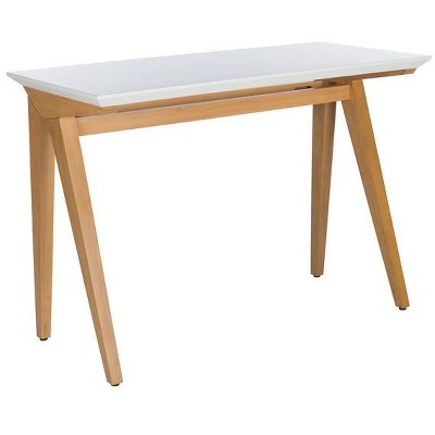 Asymmetrical Oak and White A-Frame Industrial Chic Desk
