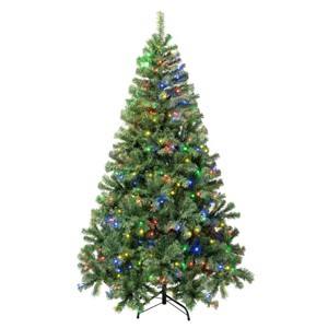 National Tree Company First Traditions 6' Pre-Lit LED Sagamore Artificial Christmas Tree Multicolor Lights - 1 of 3