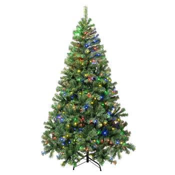 National Tree Company First Traditions Pre-Lit LED Sagamore Artificial Christmas Tree Multicolor Lights
