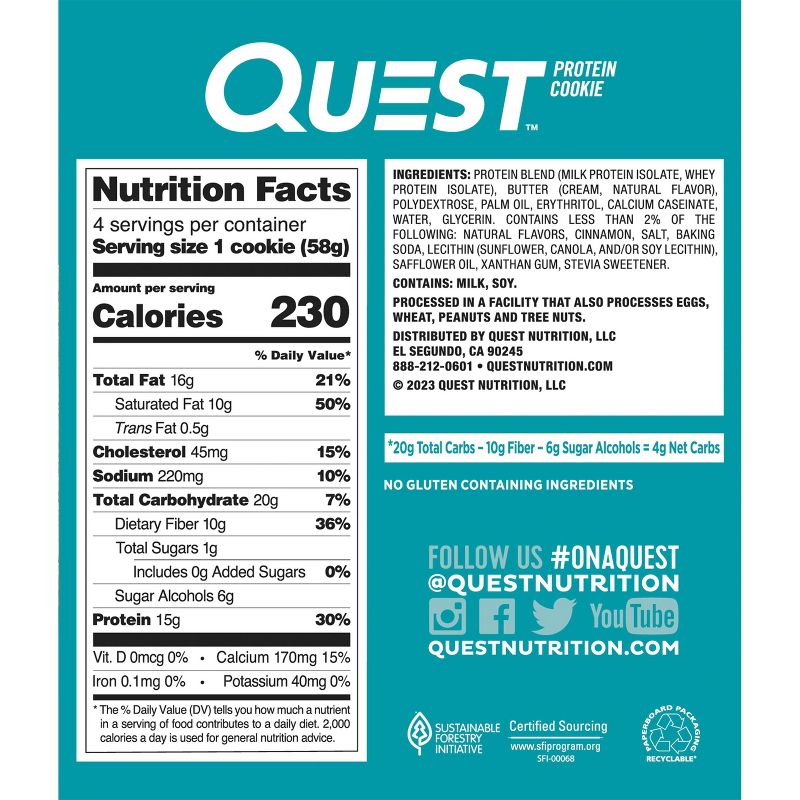 Quest Nutrition Protein Cookie - Snickerdoodle, 3 of 9