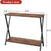 Industrial Narrow Console Table with 2 Shelves, Small Entryway Table with Metal Legs for Hallway, Living Room, Foyer & Office - 2 of 4