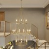 PAKOKULA Modern 24-Light Gold 3-Tier Wagon Wheel Farmhouse Industrial Chandelier Rustic Candle Pendant Light - 2 of 4