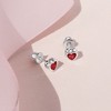 Girl's CZ Birthstone Heart Screw Back Sterling Silver Earrings - In Season Jewelry - 4 of 4