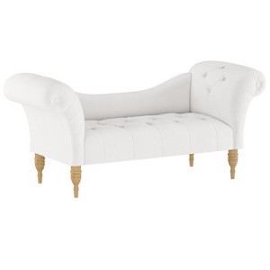 Tufted Chaise Lounge Velvet White - Simply Shabby Chic
