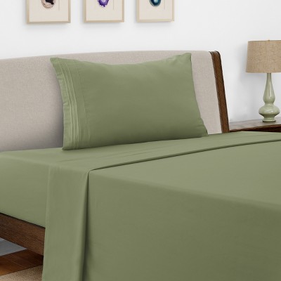 Solid 4 Piece Sheet Set Easy Care Ultra Soft Brushed Microfiber Bedding Deep Pocket Bed Sheets with Pillowcases  - Lux Decor Collection