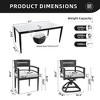 Christopher Knight Home Larry Outdoor 7 Piece Aluminum and Sintered Stone Dining Set with Removable Sunbrella Cushions, White - 3 of 4