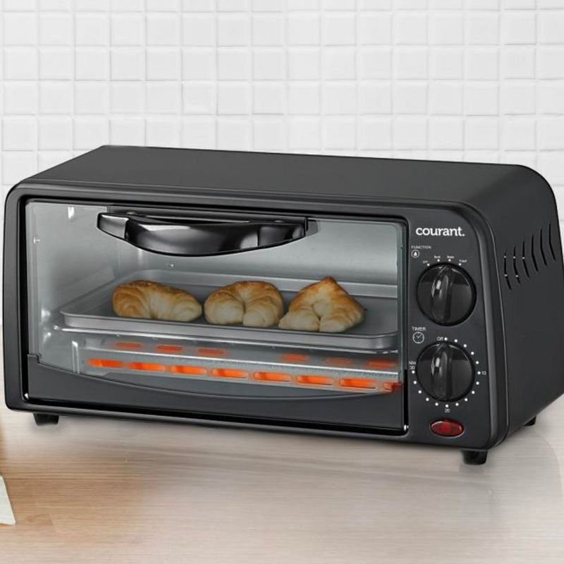 Courant Compact 2-Slice Oven with Toast, Broil & Bake Functions, Black, 3 of 5