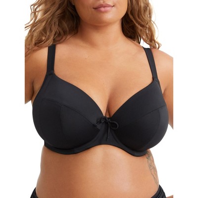 Elomi Women's Plus Size Plain Sailing Plunge Bikini Top - ES7284 38GG Black