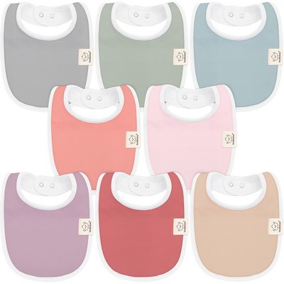 Image of KeaBabies 8pk Organic Baby Bibs for Boy, Baby Drool Bib for Baby Boys and Girls, Newborn Teething Bibs  (Muted Pastel)