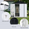 Janey Metal Outdoor Storage Box, Patio Storage Shed with 2 Lockable Doors and Foundation Base, Outdoor Furniture - Maison Boucle - 4 of 4