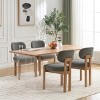Set of 2 Modern Upholstered Dining Chairs with Cushions and Rubberwood Legs,Wooden Kitchen Chairs for Dining Room or Small Spaces-Cuddlewood - 3 of 4