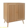 Rattan-Front Buffet Cabinet with 2 Doors - Farmhouse Storage for Kitchen or Living Room - 2 of 4