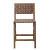 Faux Leather Woven Counter Stool 24"H - 2 of 4