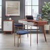 Cassie Writing Desk White/Walnut - Buylateral: Modern Mid-Century Style, Laminate Surface, Wood Frame, 31"H x 47.3"W - image 2 of 4