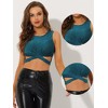 INSPIRE CHIC Women's Party Glitter Cut-Out Front Sleeveless Crop Tank Top - 3 of 4