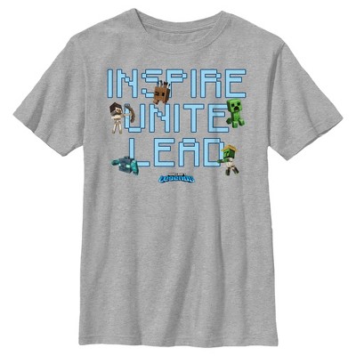 Minecraft Legends Logo & Characters Crew Neck Short Sleeve Boy's White  T-shirt-XS