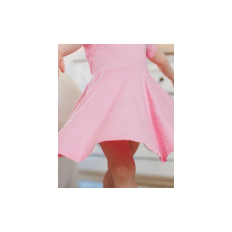 City Threads USA-Made Cotton Soft Girls Jersey Short Sleeve Twirly Skater Dress, 3 of 5