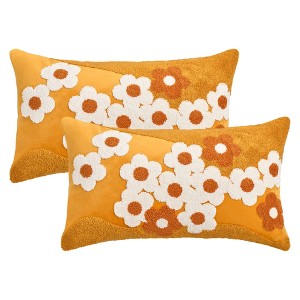REGALWOVEN Velvet Embroidery Flowers Soft Decorative Farmhouse Pillowcases 2 Pcs - 1 of 4
