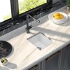PROOX White Quartz Undermount 18 in. Single Bowl Kitchen Sink with Bottom Grid and Basket Strainer - 3 of 4