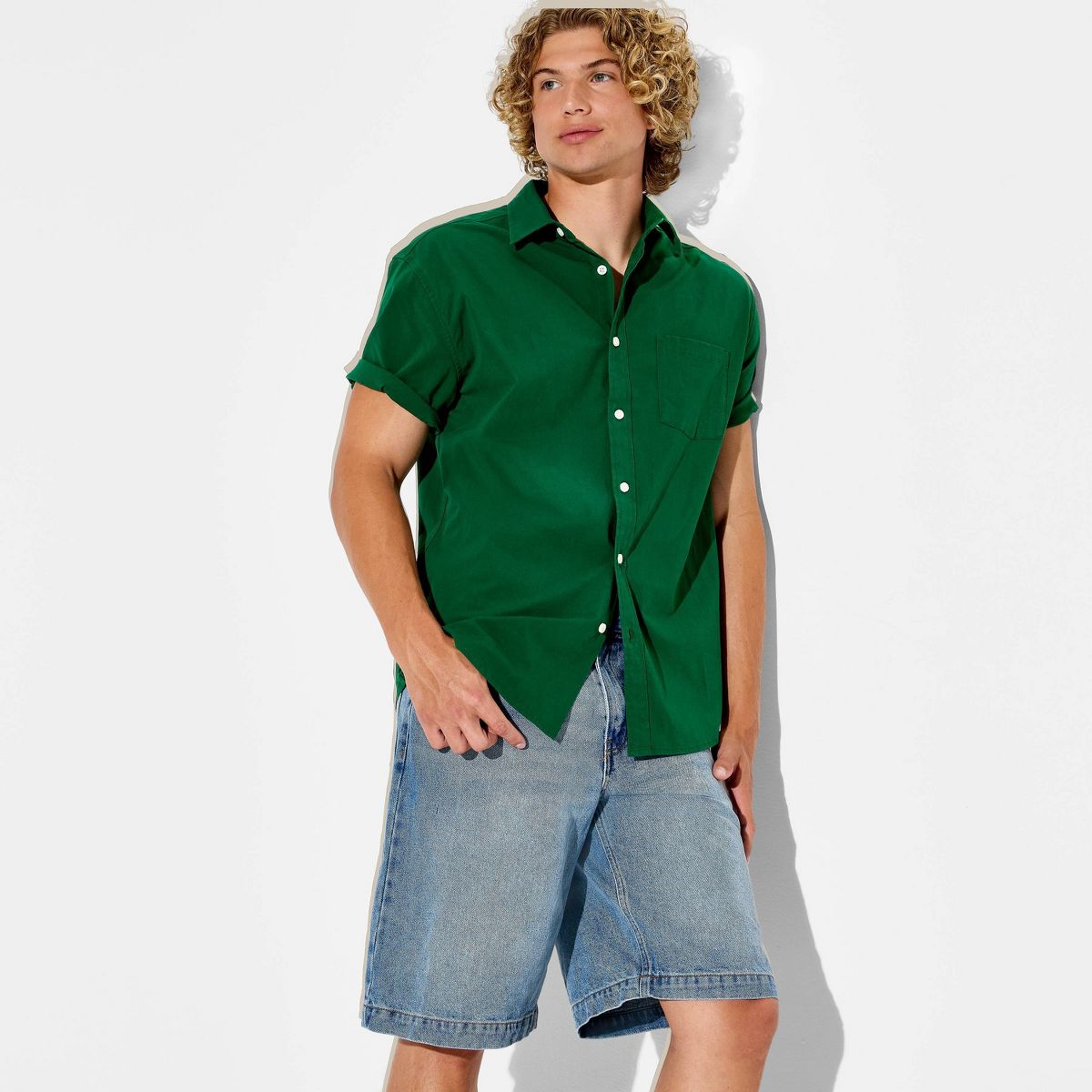 Men's Game Day Full Button Solid Camp Shirt - Goodfellow & Co™ - thumbnail 7