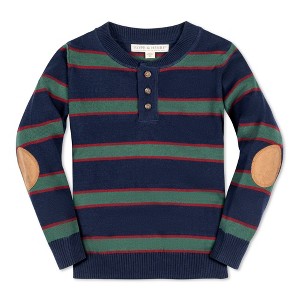 Hope & Henry Boys' Organic Long Sleeve Henley Pullover Sweater with Elbow Patches, Kids - 1 of 4