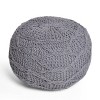 Mccardell Handcrafted Boho Fabric Pouf Charcoal - Christopher Knight Home: Wool Upholstered Footstool, No Assembly Required - 2 of 4
