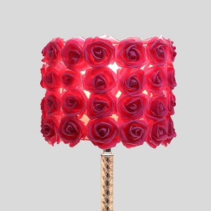 Vynxaria Red Roses in Bloom Acrylic/Metal Table Lamp - 1 of 4