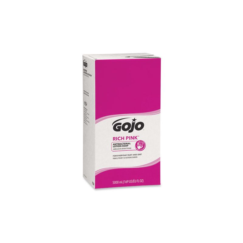 GOJO RICH PINK Antibacterial Lotion Soap Refill, Floral, 5,000 mL, 2/Carton, 1 of 7
