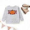 The Juniper Shop SmileyWorld Pumpkin Face Checkered Youth Sweatshirt - XS - Heather Grey - 3 of 4
