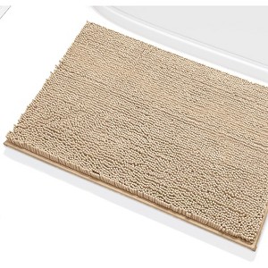 Home Mart Goods Beige Large Soft Cozy Plush Chenille Bath Mat Bathroom Rug - 24"x16" - 1 of 4