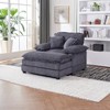 Dexmalle 56.3 Inch Corduroy single sofa With 2 toss pillows and a ottoman - 2 of 4