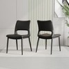 KTMBDW Modern Dining Chairs Set of 2, PU Leather Upholstered Kitchen Chairs with Black Metal Legs, Armless Accent Chair for Dining Room - 3 of 4