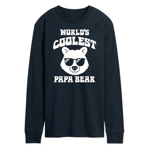 Men's - Instant Message - Worlds Coolest Papa Bear Long Sleeve Graphic T-Shirt - 1 of 4