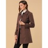 INSPIRE CHIC Women's Peter Pan Collar Single Breasted Winter Long Overcoat - 4 of 4
