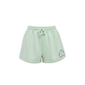 Women Minnie Mouse Sports Club Fleece Shorts - Light Mint Green - 1 of 1