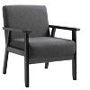 CAVINAS Linen Accent Chair with High Backrest and Solid Wood Arms,Cozy Upholstered Living Room Chairs,Reading Chairs for Living Room - 4 of 4