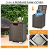 Tangkula 6 Piece Patio Sofa & Fire Table Set Outdoor Rattan Sectional Sofa Set w/ Storage Box Navy - 2 of 4
