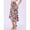 INSPIRE CHIC Women's Tropical Floral Print Ruffle Self-Tie Knot Split Beach Wrap Midi Skirt - 2 of 4