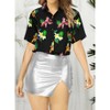 LA LEELA Hawaiian Shirts Womens Summer Beach Party Blouse Shirt Colorful Blouses Short Sleeve Vacation Dress Shirts Tank Top for Women - 4 of 4