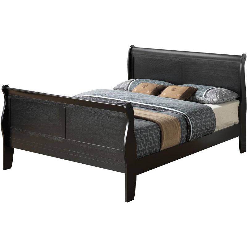 Passion Furniture Louis Philippe Full Sleigh Bed with High Footboard, 1 of 4