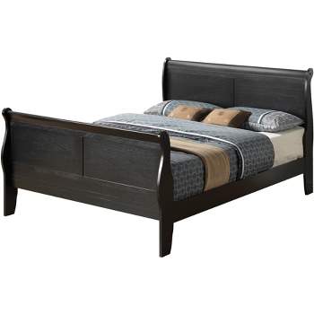 Passion Furniture Louis Philippe Full Sleigh Bed with High Footboard