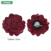 Unique Bargains Alloy Satin Fabric Big Rose Flower Dainty Brooches 4 Pcs - 3 of 4